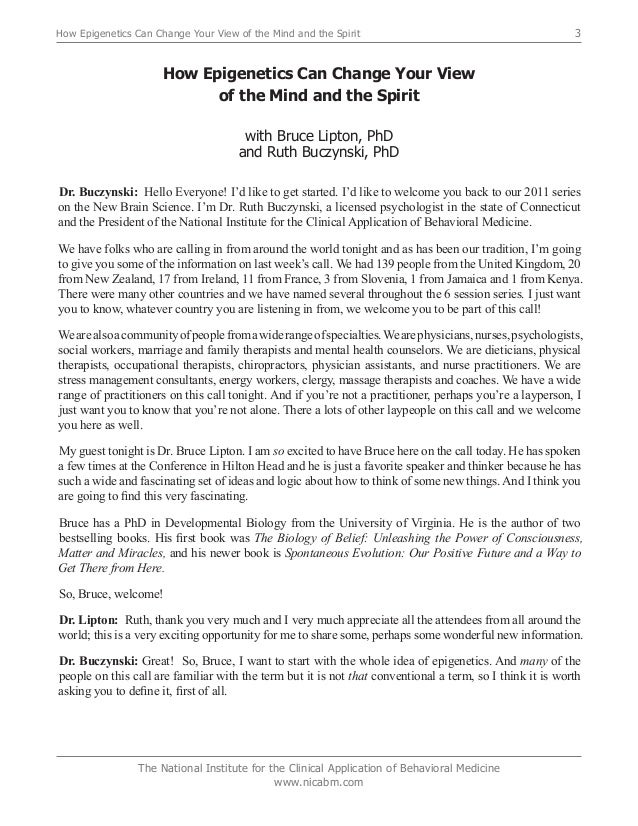 Bruce Lipton Spontaneous Evolution Pdf